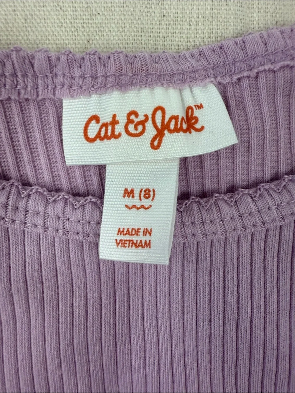 Cat & Jack Lilac Ribbed Short Sleeve A-Line Dress